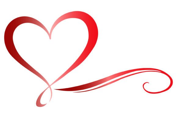 Download Red Heart SVG Flourish Swirl Line Art - Svg Collection