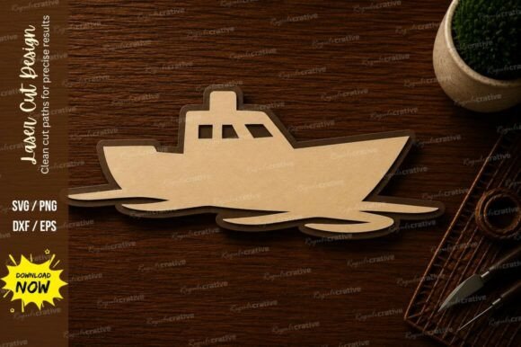 Download Fishing Boat Coastal Decor Laser Cut SVG - Svg Collection