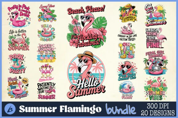 Download Summer Flamingo SVG Bundle - Svg Collection