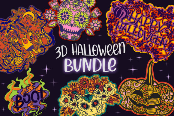 Download 3D Halloween Bundle - 8 Layered SVG Item - Svg Collection