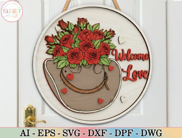 Download Western Valentine Round Sign SVG - Svg Collection