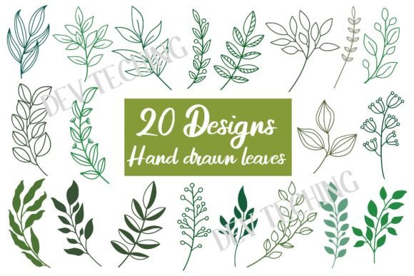 Download Hand Drawn Leaves Svg Bundle - Svg Collection