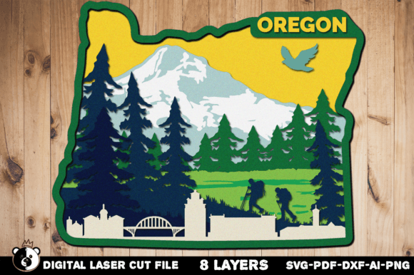 Download Oregon SVG, 3D Layered Laser Cut File. - Svg Collection