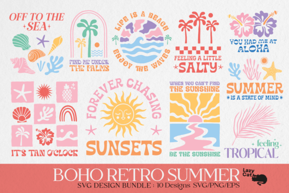 Download Boho Retro Summer Beach SVG Bundle - Svg Collection