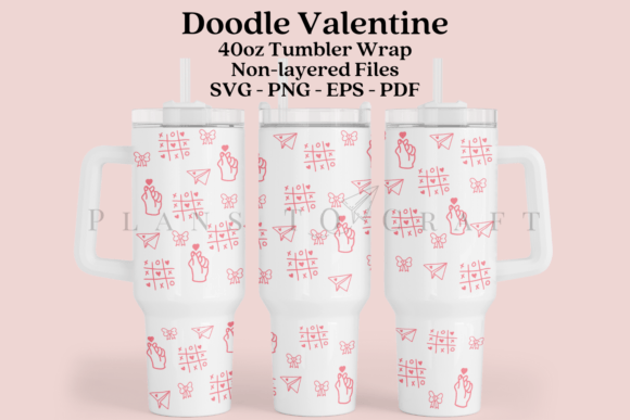 Download Doodle Valentine 40oz Tumbler Wrap SVG - Svg Collection