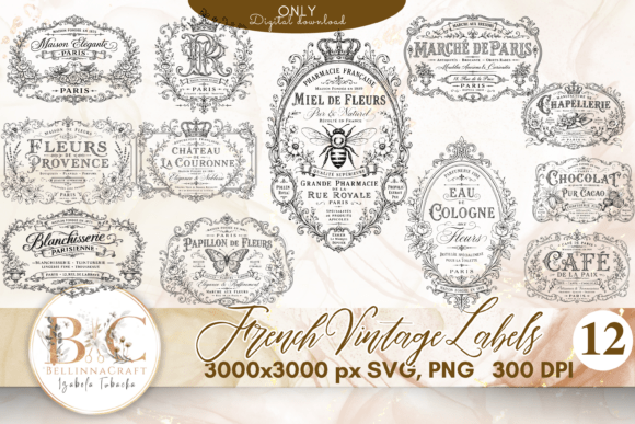 Download French Vintage Label SVG Bundle - Svg Collection