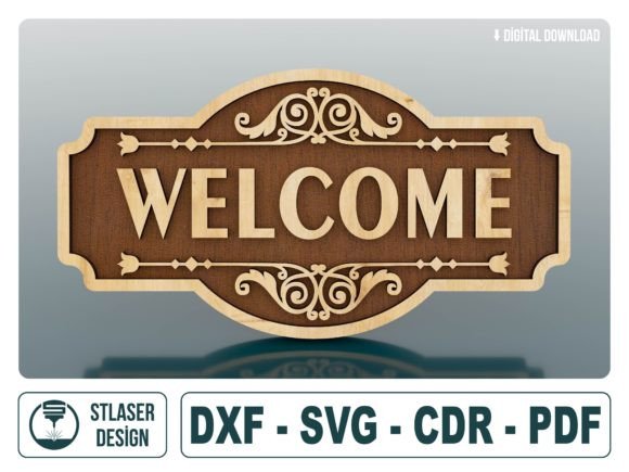 Download Welcome Sign, Door Hanger Laser Cut Svg - Svg Collection