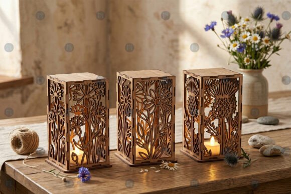 Download Laser Cut Wildflowers Lantern SVG Bundle - Svg Collection