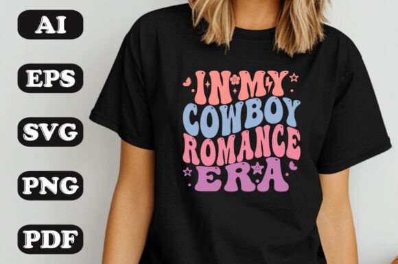 Download In My Cowboy Romance Era Wavy Svg T-shi - Romance Collection