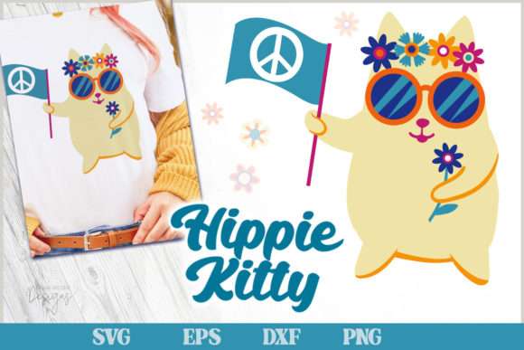 Download Hippie Cat SVG Cut File - Svg Collection