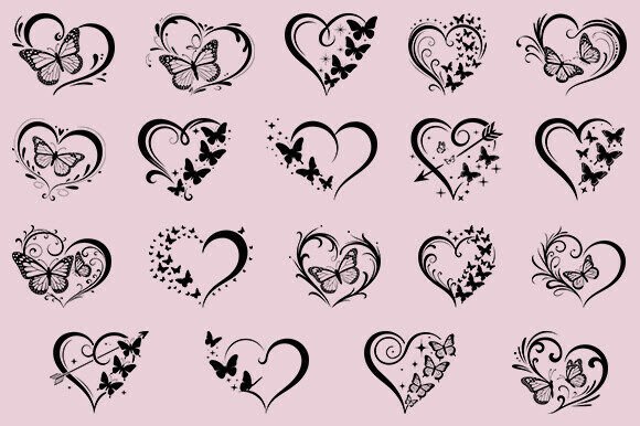 Download Heart with Butterfly SVG, Heart SVG,Love - Svg Collection