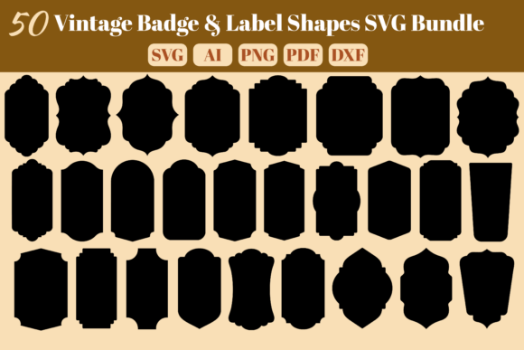 Download 50 Vintage Badge &amp; Label Shapes SVG - Svg Collection