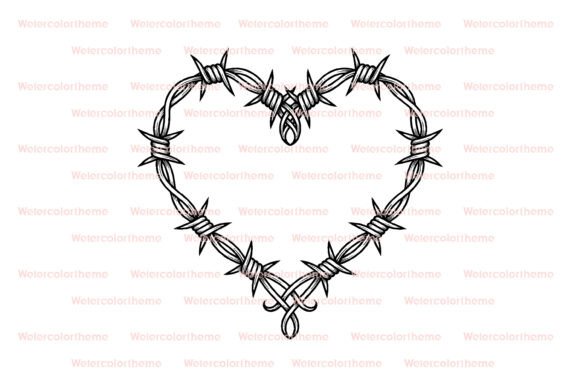 Download Barbed Wire Heart SVG Line Art Cut File - Svg Collection