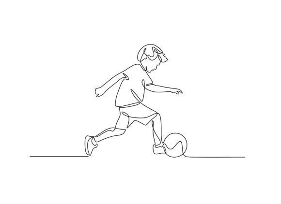Download Boy Playing Ball One Line SVG - Svg Collection