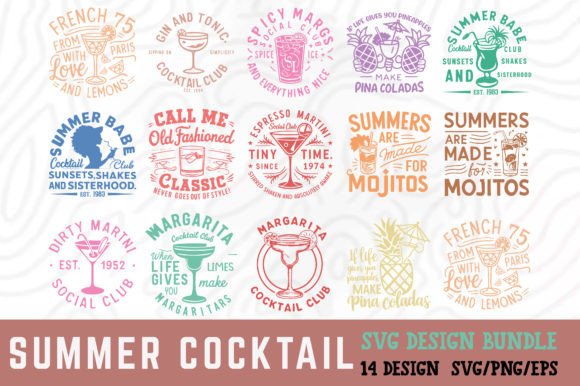 Download Vintage Summer Cocktail SVG Bundle - Svg Collection