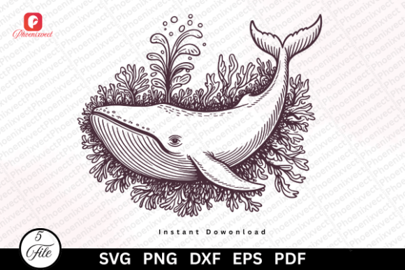 Download Hand Drawn Coastal Vintage Whale SVG PNG - Svg Collection