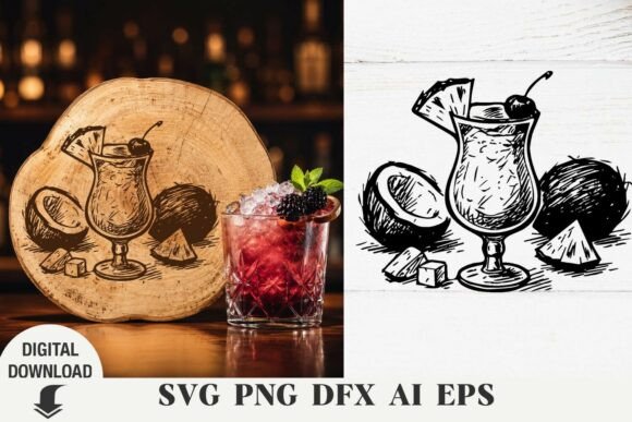 Download Cocktail Svg, Summer SVG, Laser Engraved - Svg Collection