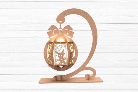 Download Christmas Lantern with Bow Stand SVG - Svg Collection